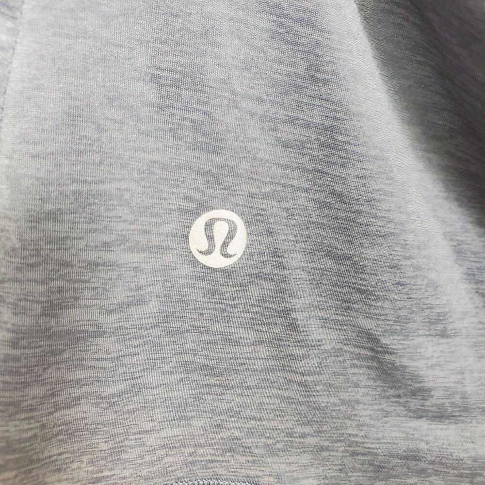 Lululemon Athletica Tank Top Built In Bra Women Size 6 Gray Beige Wrap Back - Picture 5 of 8